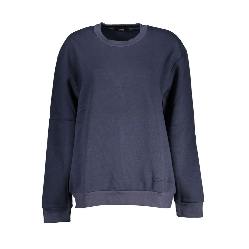 Cavalli Class Chic Blue Embroidered Fleece Sweatshirt Cavalli Class