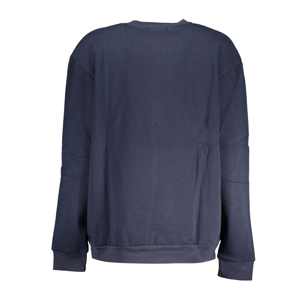 Cavalli Class Chic Blue Embroidered Fleece Sweatshirt Cavalli Class