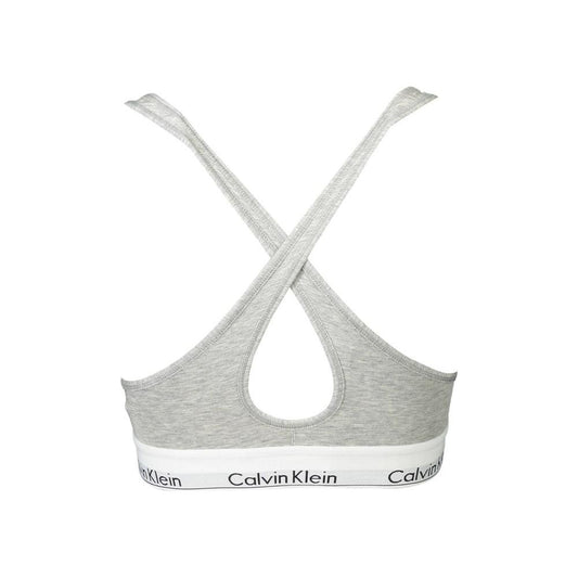 Calvin Klein Gray Cotton Women Bralette Calvin Klein