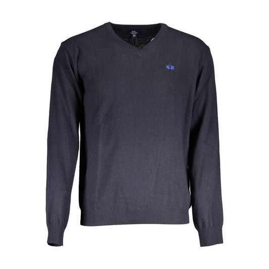 La Martina Blue Wool Men Sweater La Martina