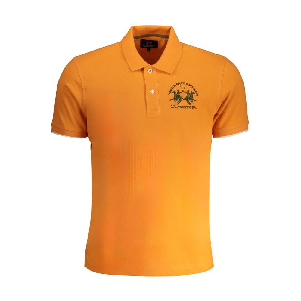 La Martina Orange Cotton Polo Shirt La Martina