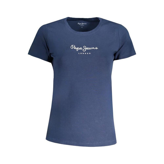 Pepe Jeans Blue Cotton Tops & T-Shirt