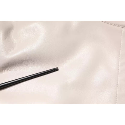 MSGM Beige Full Zip Hooded Long Sleeves Casual Coat Jacket MSGM