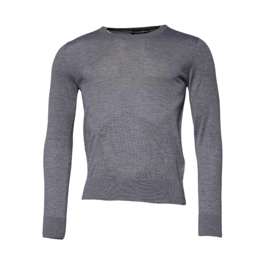 Dolce & Gabbana Gray Cashmere Crew Neck Pullover Sweater