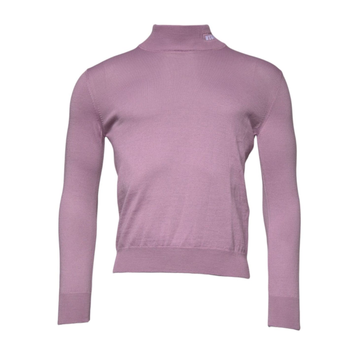 MSGM Purple Wool Knit Turtle Neck Long Sleeve Pullover Sweater MSGM