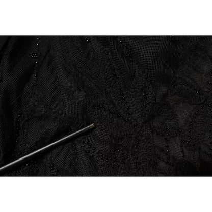 Blugirl Black Short Sleeves Floral Lace Trim A-line Mini Dress Blugirl