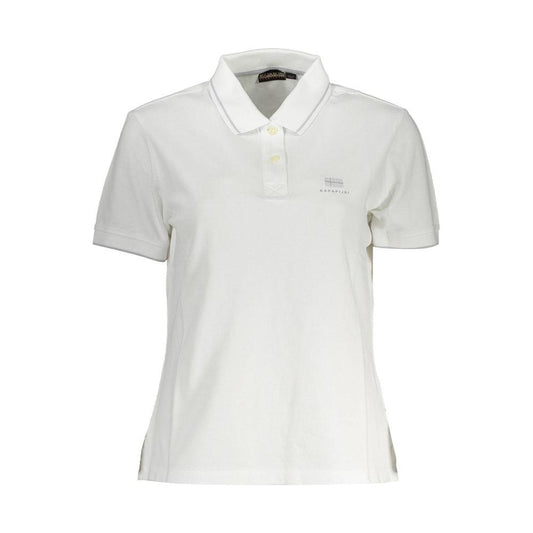 Napapijri White Cotton Women Polo Shirt Napapijri