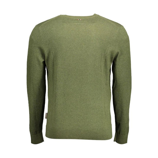 Napapijri Green Cotton Men Sweater Napapijri