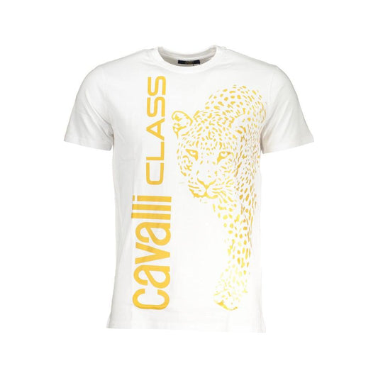 Cavalli Class White Cotton T-Shirt