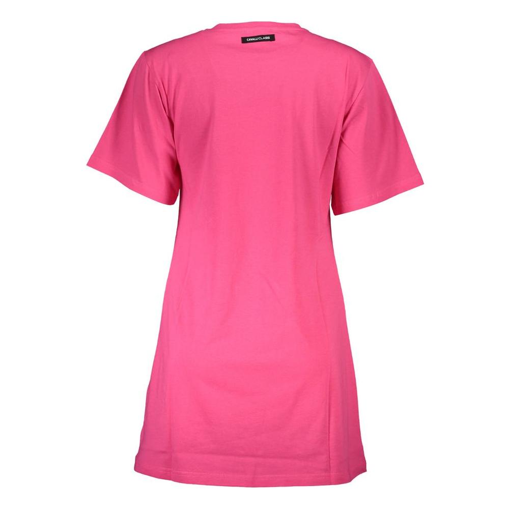 Cavalli Class Pink Cotton Women Top Cavalli Class