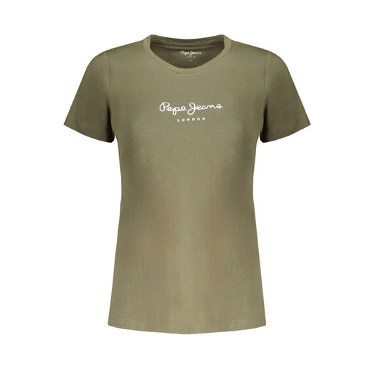 Pepe Jeans Green Cotton Tops & T-Shirt Pepe Jeans