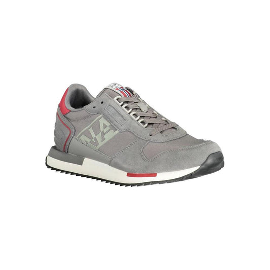 Napapijri Gray Leather Men Sneaker