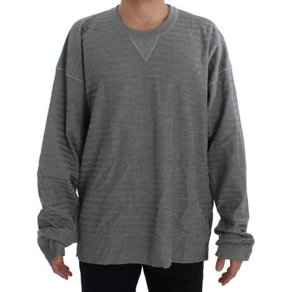 Dolce & Gabbana Gray Crewneck Pullover Silk Sweater 1728,5% Elastane,67345645728,Clothing,Dolce & Gabbana,Gray,IT48 | M,Material: 95% Viscose,Men,Men - Clothing,New with tags,Sweaters - Clothing,Sweaters - Men - Clothing,Sweatshirts - Sweaters - Clothing