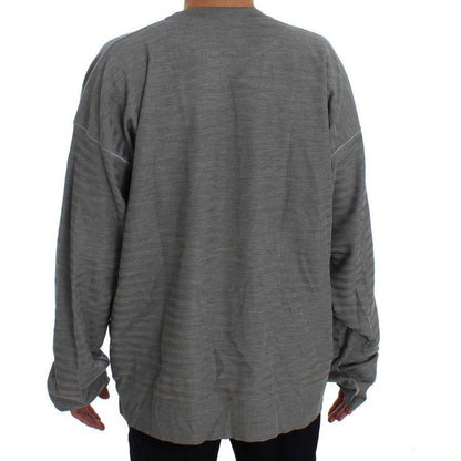 Dolce & Gabbana Gray Crewneck Pullover Silk Sweater 1728,5% Elastane,67345645728,Clothing,Dolce & Gabbana,Gray,IT48 | M,Material: 95% Viscose,Men,Men - Clothing,New with tags,Sweaters - Clothing,Sweaters - Men - Clothing,Sweatshirts - Sweaters - Clothing