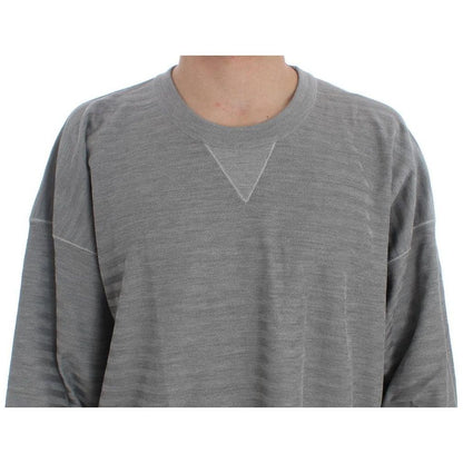 Dolce & Gabbana Gray Crewneck Pullover Silk Sweater 1728,5% Elastane,67345645728,Clothing,Dolce & Gabbana,Gray,IT48 | M,Material: 95% Viscose,Men,Men - Clothing,New with tags,Sweaters - Clothing,Sweaters - Men - Clothing,Sweatshirts - Sweaters - Clothing