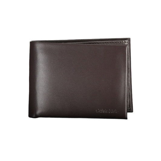 Calvin Klein Elegant Brown Leather Dual-Compartment Wallet Calvin Klein