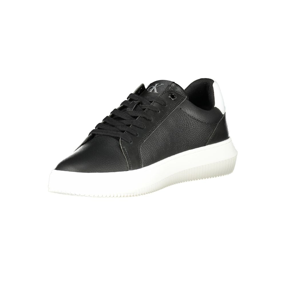 Calvin Klein Black Leather Men Sneaker Calvin Klein