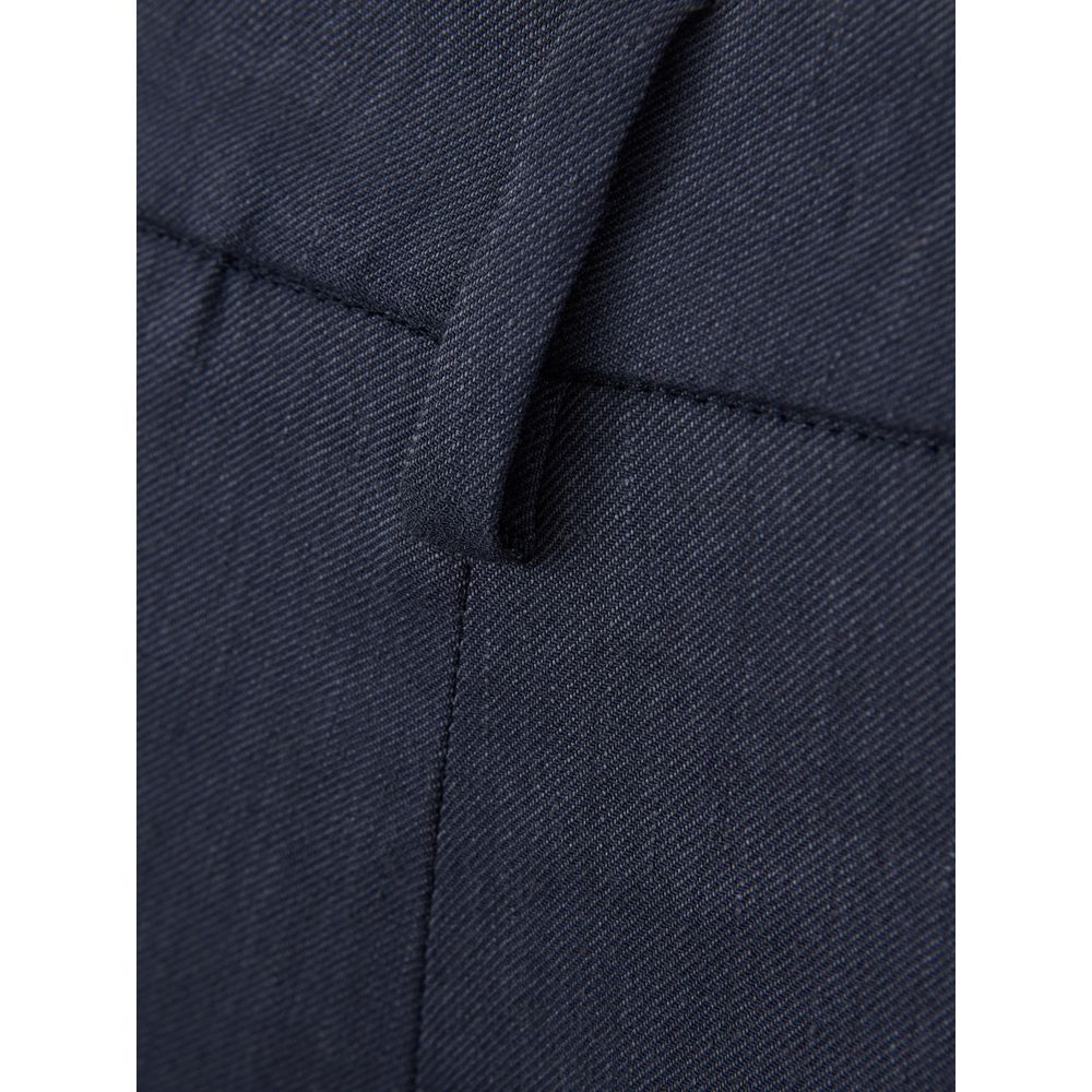 Lardini Blue Linen Casual Pants Lardini