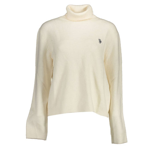 U.S. POLO ASSN. White Acrylic Women Turtleneck Sweater U.S. POLO ASSN.