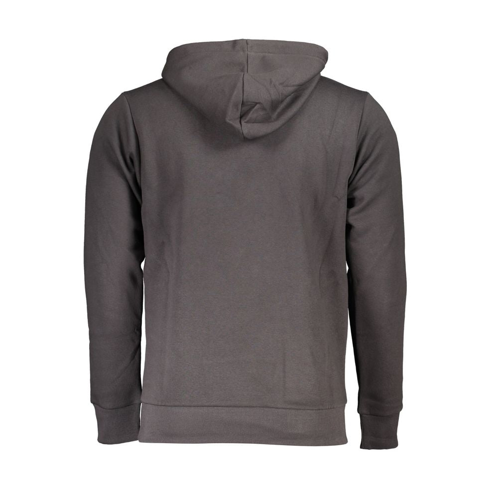 U.S. Grand Polo Chic Gray Hooded Sweatshirt with Embroidery Detail U.S. Grand Polo