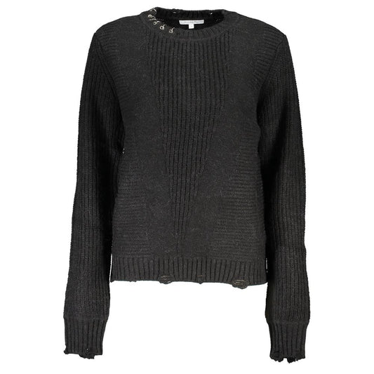 Patrizia Pepe Elegant Long-Sleeved Crew Neck Sweater with Logo Patrizia Pepe