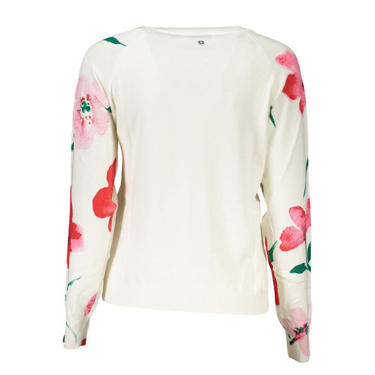 Desigual Elegant Crew Neck Sweater with Contrast Details Desigual