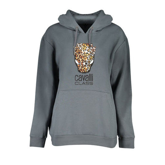 Cavalli Class Elegant Hooded Fleece Sweatshirt in Gray Cavalli Class