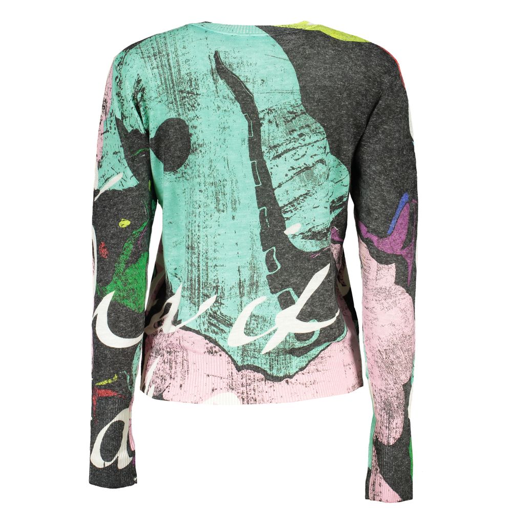 Desigual Elegant Contrast Crew Neck Sweater Desigual