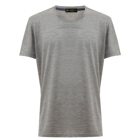 Corneliani Gray Silk T-Shirt Corneliani