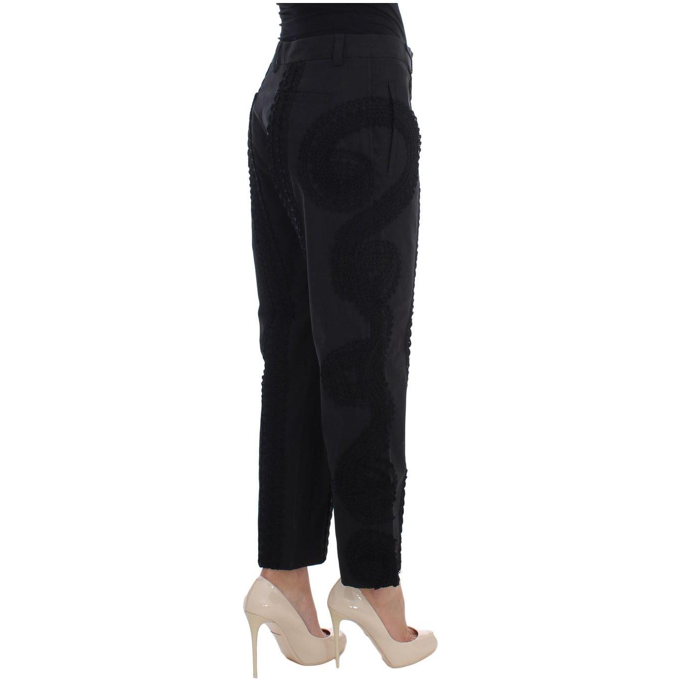 Dolce & Gabbana Elegant Black Torero Capri Pants Dolce & Gabbana