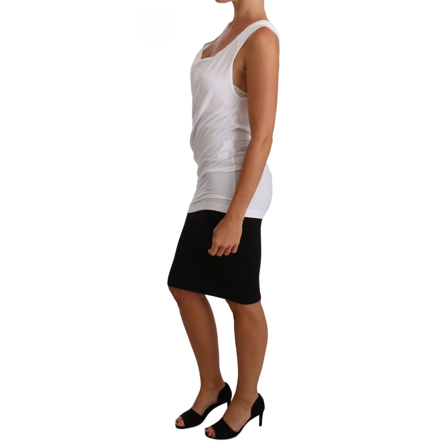 Cavalli White Top Tank CAVALLI T-Shirt Jersey