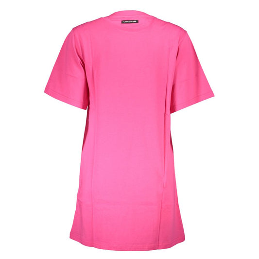 Cavalli Class Pink Cotton Women Dress Cavalli Class