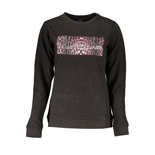 Cavalli Class Black Cotton Sweater Cavalli Class