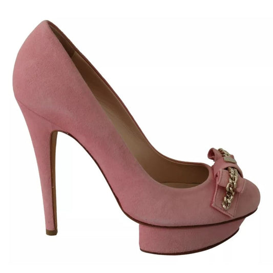 Elisabetta Franchi Pink Bow Stiletto Heel Pumps Shoes