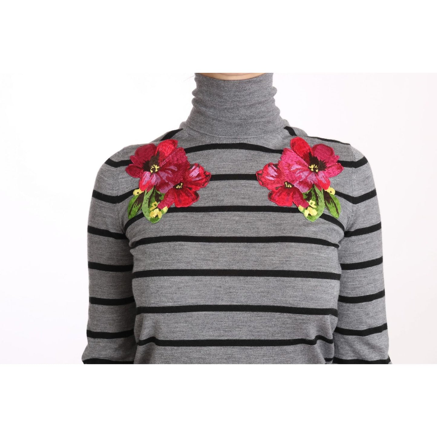 Dolce & Gabbana Elegant Embroidered Cashmere-Silk Sweater Dolce & Gabbana