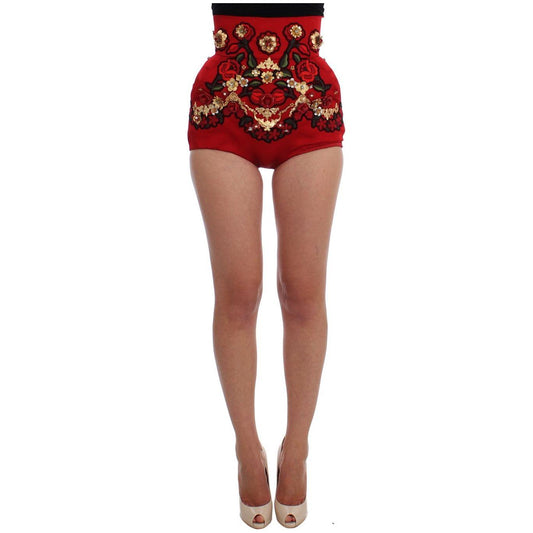 Dolce & Gabbana Enchanted Sicilian Rose Embroidered Mini Shorts Dolce & Gabbana