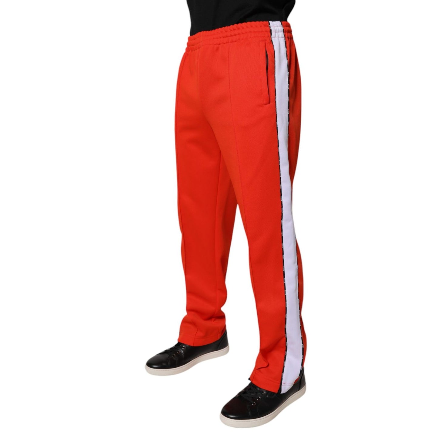 MSGM Red White Mid Waist Men Jogger Sweatpants Pants MSGM