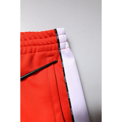 MSGM Red White Mid Waist Men Jogger Sweatpants Pants MSGM