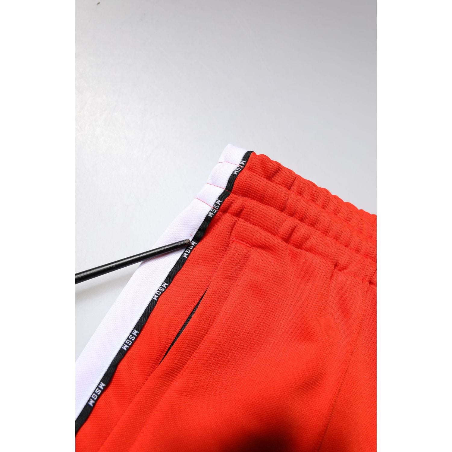 MSGM Red White Mid Waist Men Jogger Sweatpants Pants