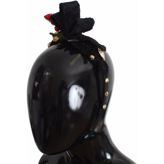 Dolce & Gabbana Diadem Headband Tiara Berry Fruit Crystal Bow Hair Dolce & Gabbana