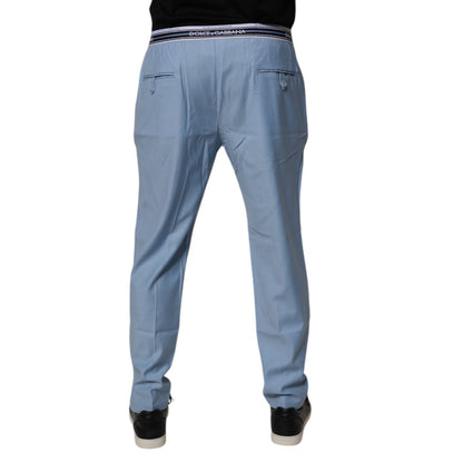 Dolce & Gabbana Blue Cotton Stretch Chino Pants