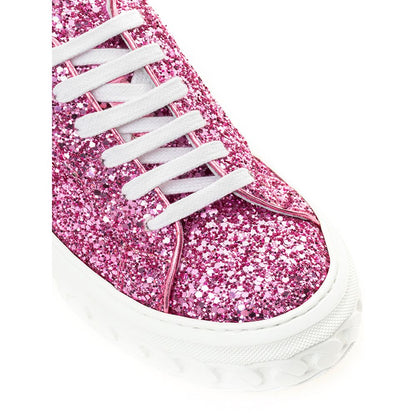 Casadei Fuchsia Fabric And Leather Low Top Sneakers Casadei