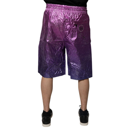 Dolce & Gabbana Metallic Pink Purple Two Tone Bermuda Shorts