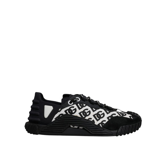 Dolce & Gabbana Black Logo Lace Up Low Top NS1 Sneakers Shoes