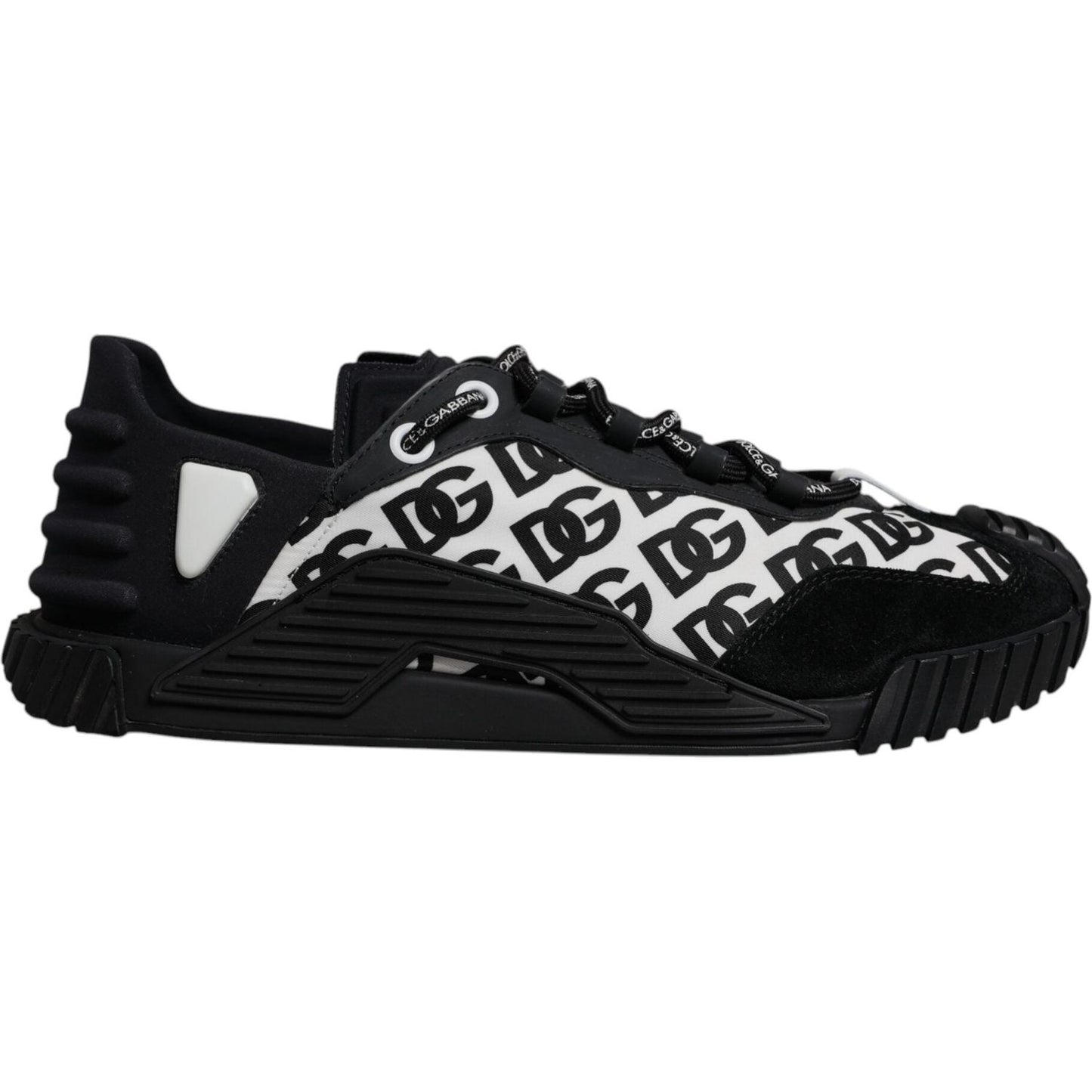 Dolce & Gabbana Black Logo Lace Up Low Top NS1 Sneakers Shoes