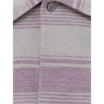 Canali Gray Cotton Polo Shirt Canali