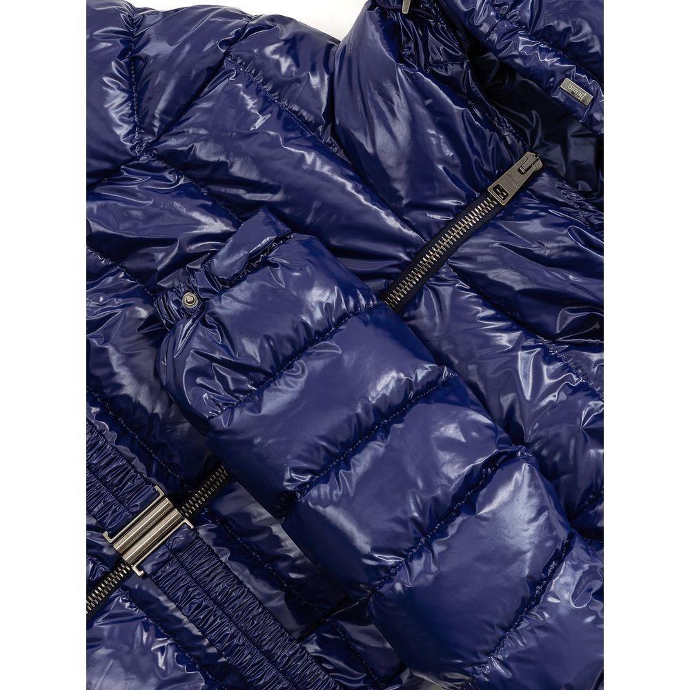Herno Blue Polyamide Coat Herno