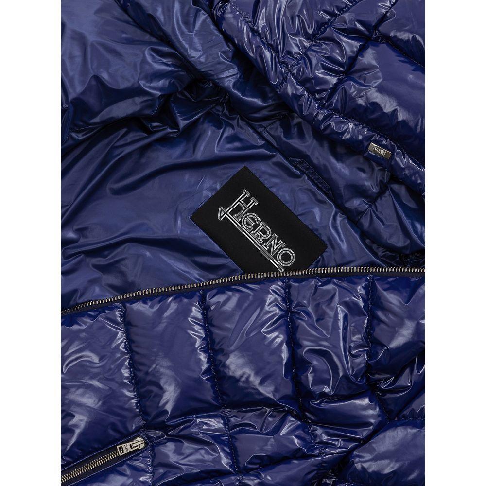 Herno Blue Polyamide Coat Herno