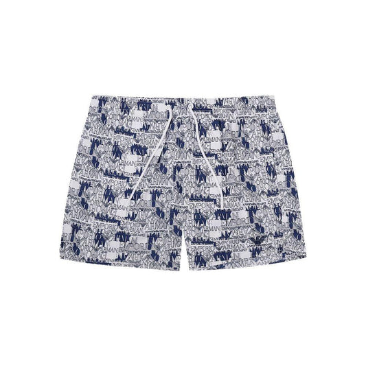 Emporio Armani White Polyester Swim Shorts