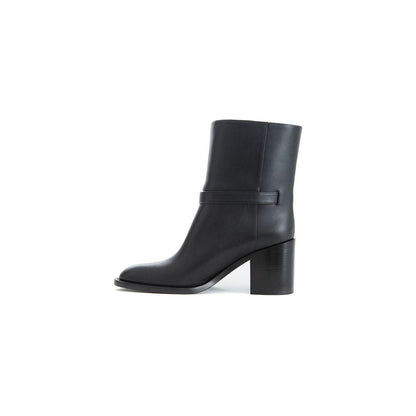 Burberry Black Leather Ankle Boots Burberry